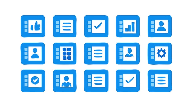 una pantalla azul con un icono azul de un icono de gestión