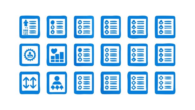 una pantalla azul con un icono azul de un icono de gestión