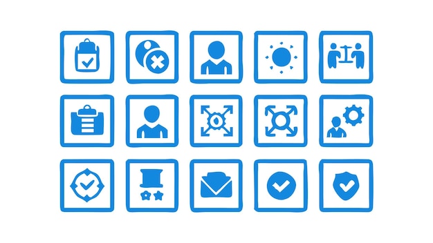 una pantalla azul con un icono azul de un icono de gestión