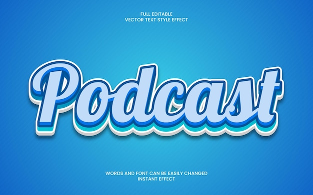 Vector una pantalla azul con la palabra podcast