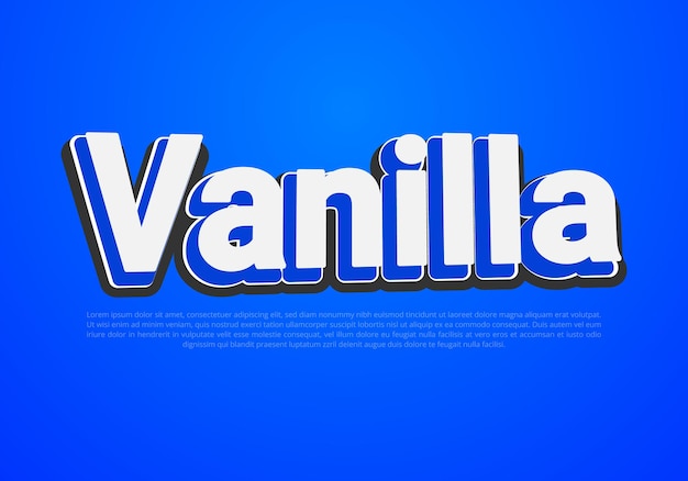 una pantalla azul con la palabra " vainilla ".