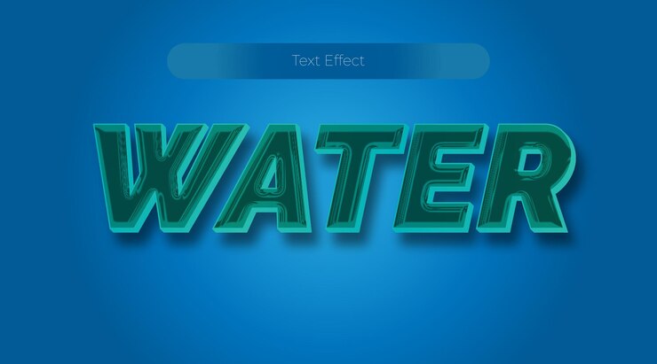una pantalla azul con las palabras efecto agua en ella