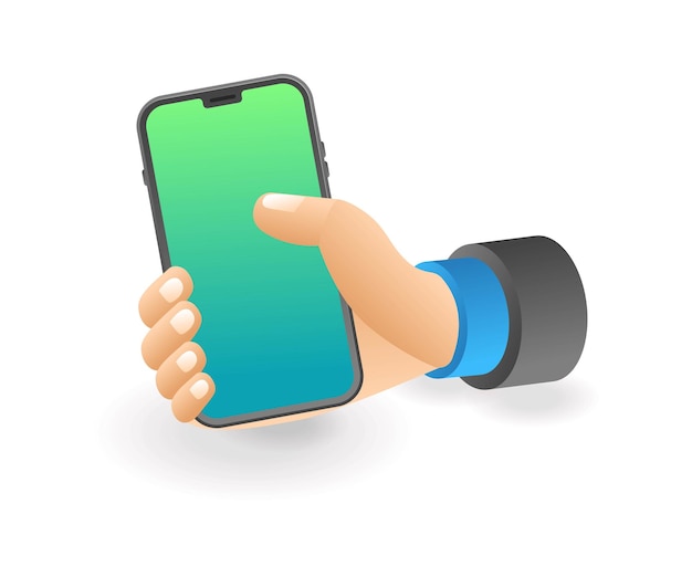 Pantalla en blanco del teléfono inteligente en la mano