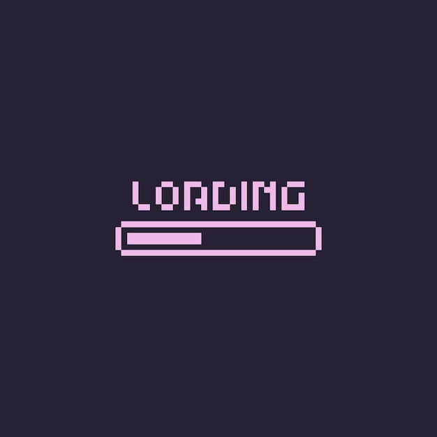 pantalla de carga de arte retro de píxeles