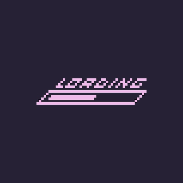 pantalla de carga de arte retro de píxeles