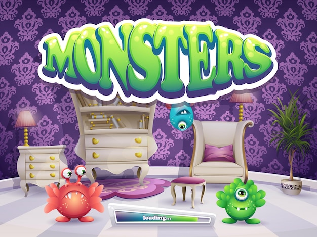 Pantalla de carga del juego monsters