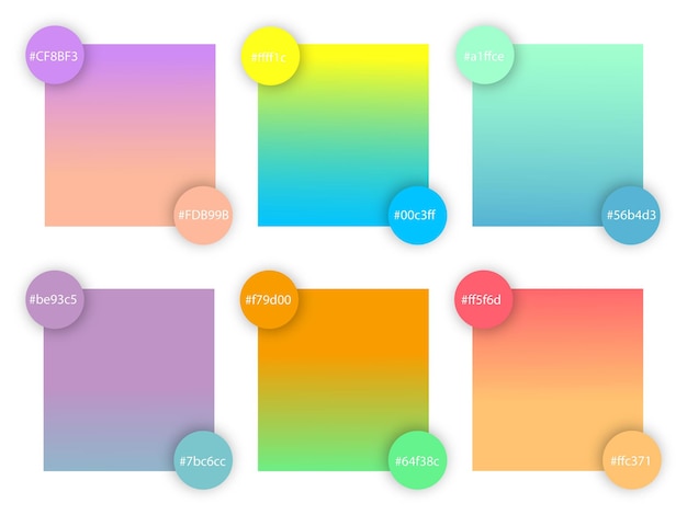 Vector una pantalla colorida de diferentes cuadrados de color con la palabra 