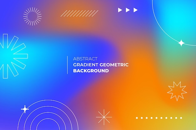 una pantalla colorida con un fondo azul y naranja con un círculo y flechas