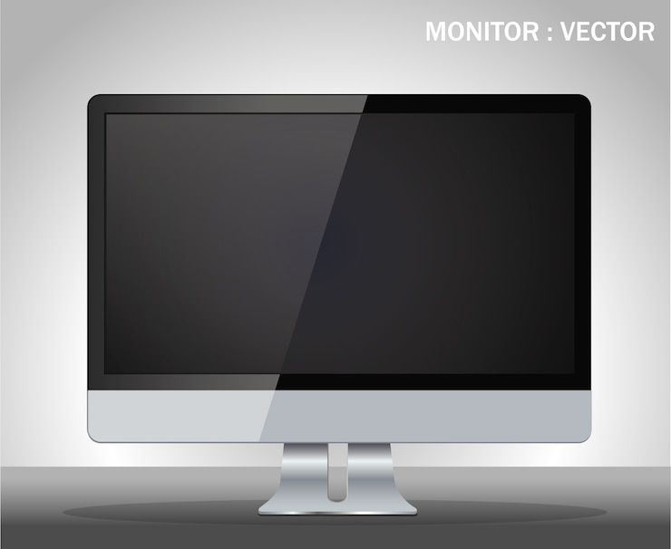 Vector pantalla de la computadora aislada en blanco. vector eps10