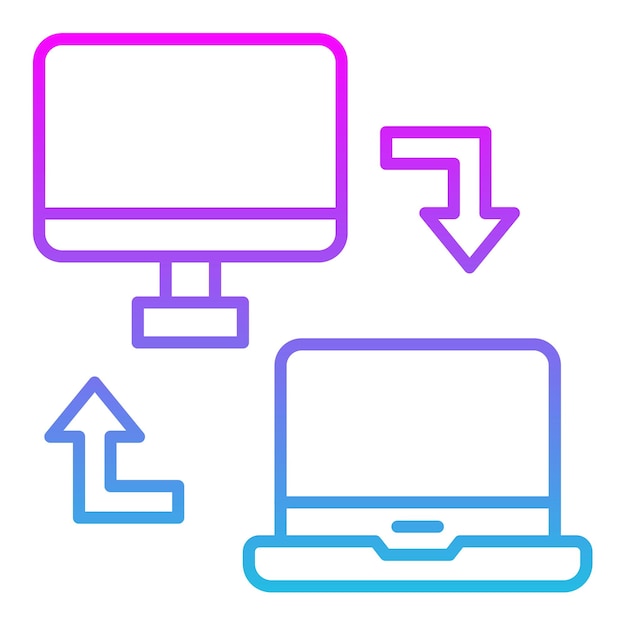 una pantalla de computadora azul y rosa con una flecha azul que señala a la derecha