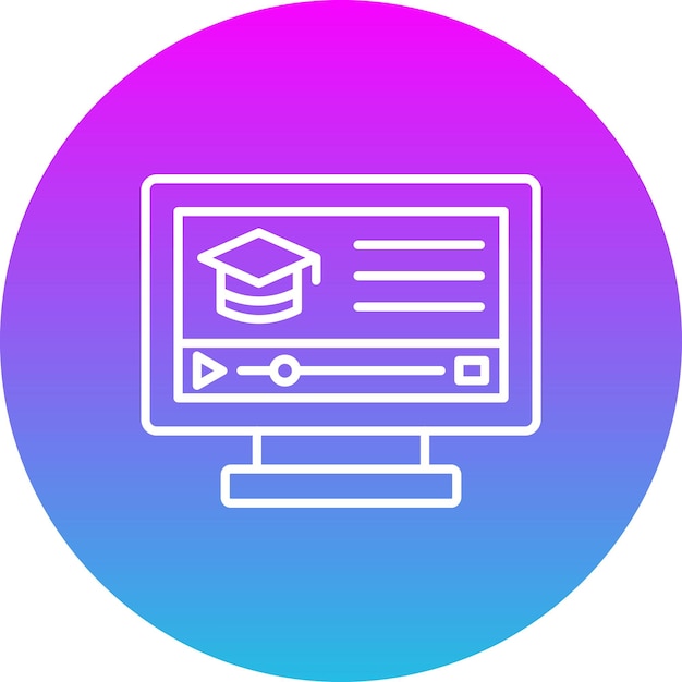 una pantalla de computadora con un círculo azul y rosa con un borde azul y rosa