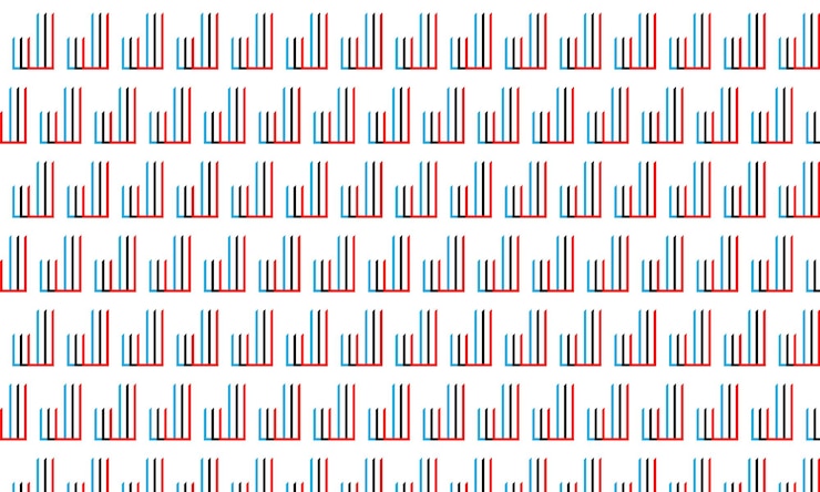 Vector una pantalla de computadora con un patrón rojo y blanco