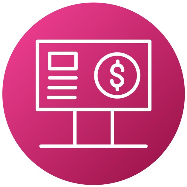 una pantalla de computadora rosa con un signo de dólar en ella
