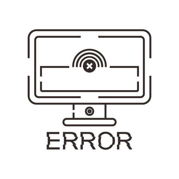 Una pantalla de computadora con un símbolo de error en ella