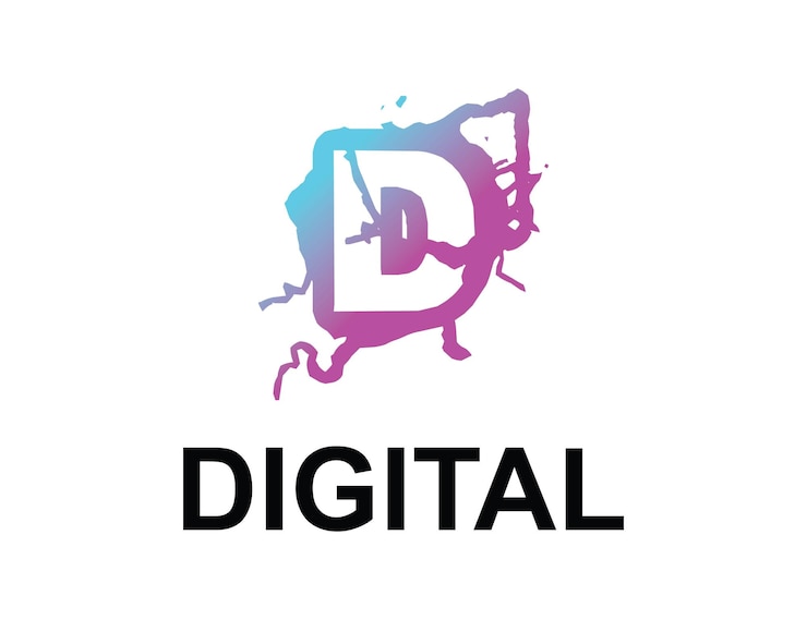Vector una pantalla digital con las letras digital en ella