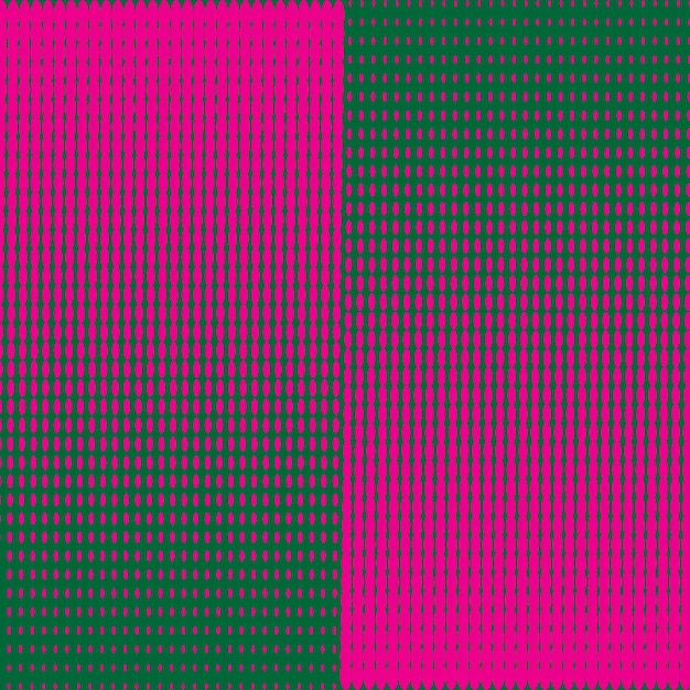 una pantalla con un fondo verde y rosa que dice x
