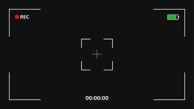 Pantalla de grabación de cámara. grabar plantilla de visor de cámara de video
