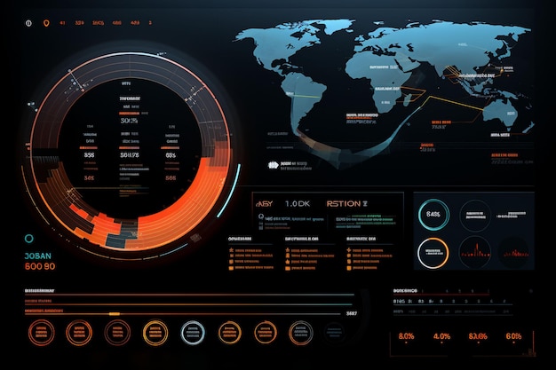 Una pantalla grande con un mapa en ella