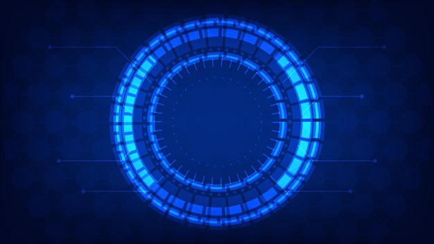 Pantalla HUD digital circular de alta tecnología para un diseño gráfico moderno. fondo de tecnología futurista