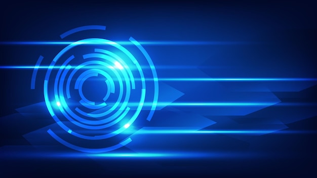 Pantalla HUD digital de círculo de alta tecnología para fondo de tecnología futurista de diseño gráfico moderno