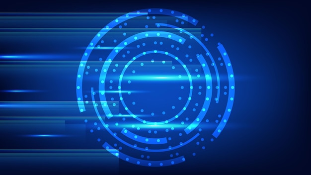Pantalla HUD digital de círculo de alta tecnología para fondo de tecnología futurista de diseño gráfico moderno