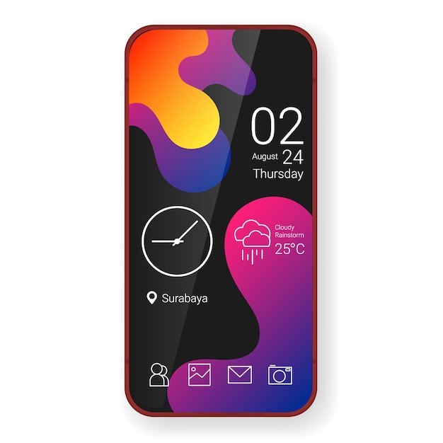 Pantalla de inicio diseño de interfaz de usuario modificaciones personalizadas textura de onda
