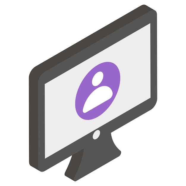 Pantalla de inicio de sesión Concepto isométrico Canal de transmisión de video o Foto de perfil Vector Icono Diseño Video