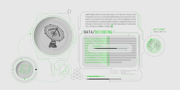 Pantalla de interfaz para la decodificación de datos de radiotelescopios