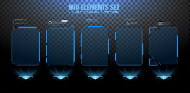 Pantalla de interfaz futurista de HUD. Títulos de llamadas digitales. Conjunto de elementos de interfaz de usuario futurista HUD UI GUI.