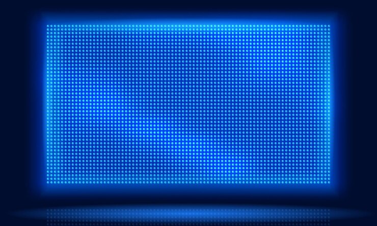 Vector pantalla led pantalla de video pared de píxeles de puntos lcd y diodos fondo de vector de rejilla de luz brillante