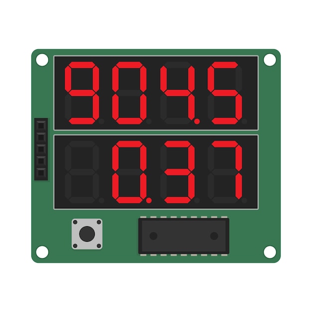 Pantalla LED de siete segmentos de dos dígitos para ilustraciones electrónicas o materiales educativos