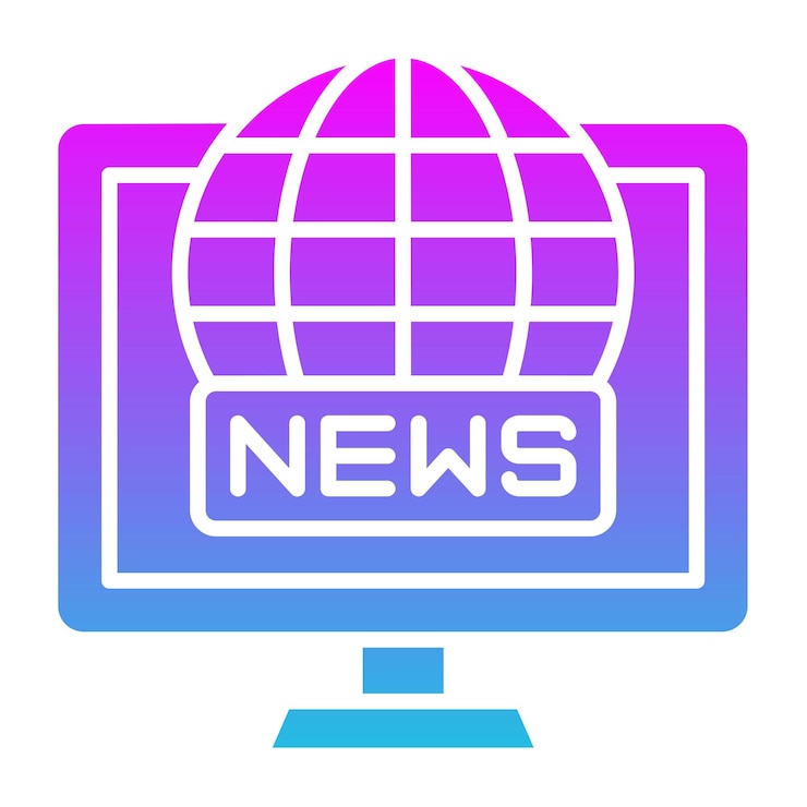 Vector una pantalla con un logotipo de noticias mundiales en él