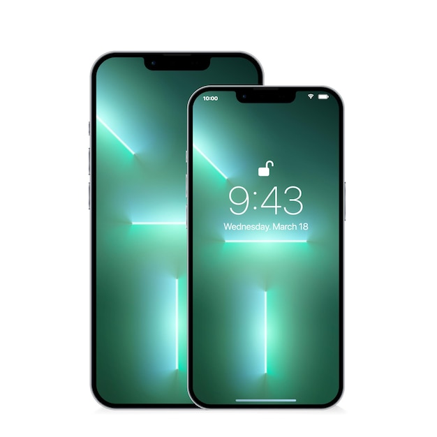 Vector pantalla de maqueta de iphone 13 pro