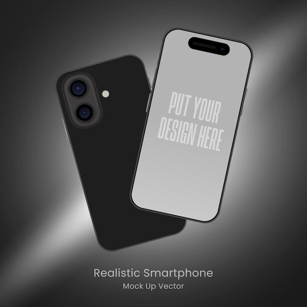 Pantalla de maquillaje creativo simple premium para el Iphone 16 con vector de gradiente gris oscuro