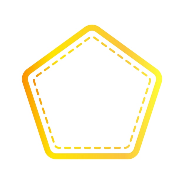 Pantalla de marco de oro de lujo del Pentágono aislada sobre un fondo blanco Ilustración vectorial