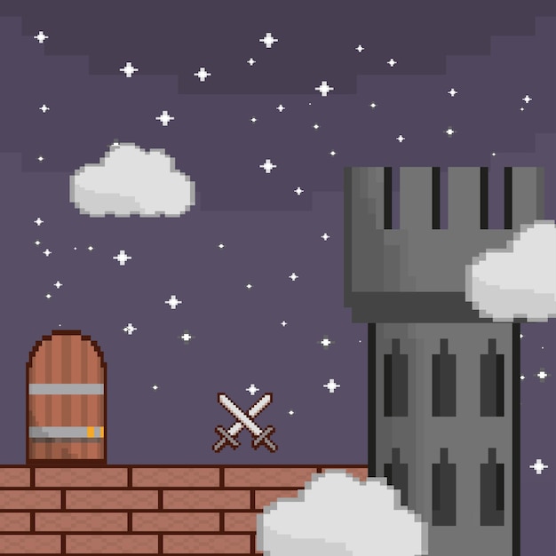 Pantalla medieval pixel art