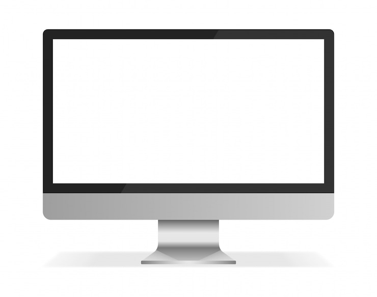 Vector pantalla del monitor de la computadora. pantalla de la computadora aislada sobre fondo blanco