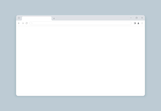 Pantalla de navegador web de ventana en blanco. Plantilla de elemento de diseño de interfaz de usuario