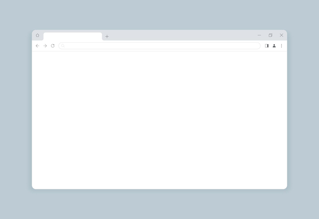 Vector pantalla de navegador web de ventana en blanco. plantilla de elemento de diseño de interfaz de usuario