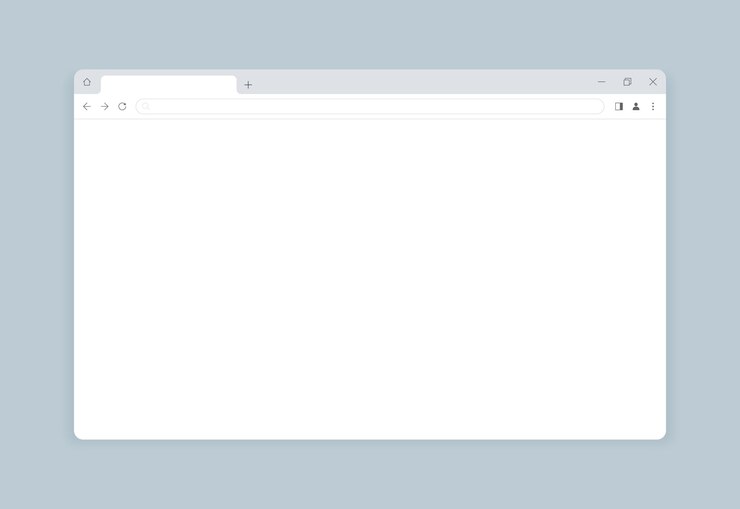Vector pantalla de navegador web de ventana en blanco. plantilla de elemento de diseño de interfaz de usuario