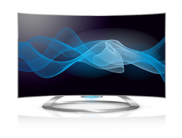 Vector pantalla de ondas de tv curvadas