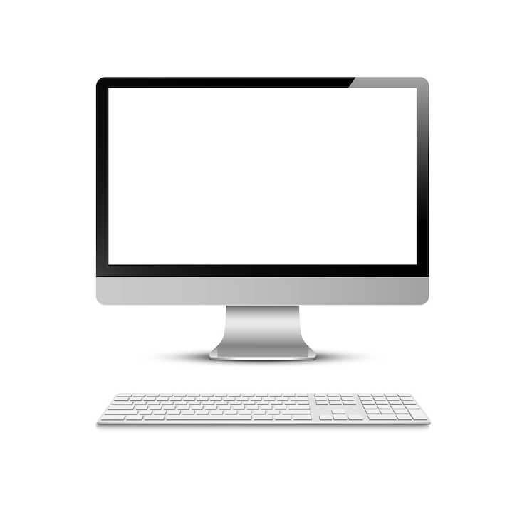 Vector pantalla de ordenador con teclado
