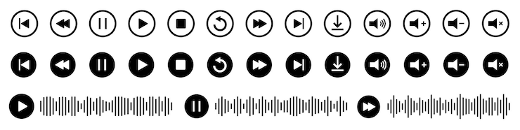 Vector una pantalla con las palabras sonido en ella