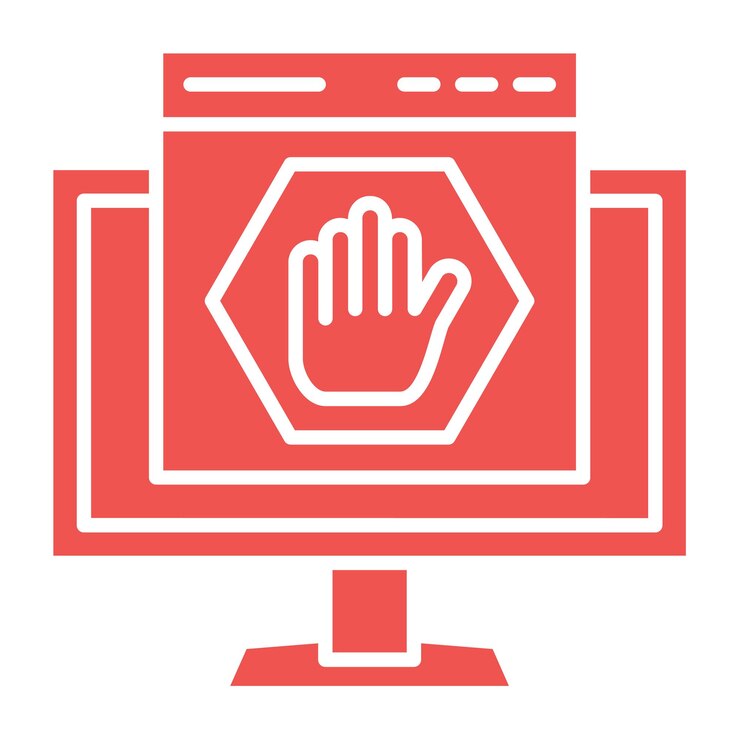 Vector una pantalla roja con una mano apuntando a la parte inferior