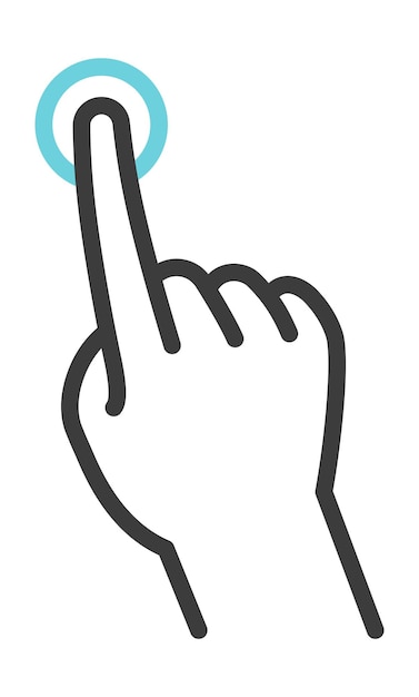 Pantalla táctil con el dedo Toque el icono del gesto con la mano