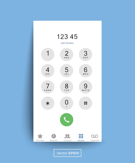 Vector pantalla de teclado de teléfono inteligente