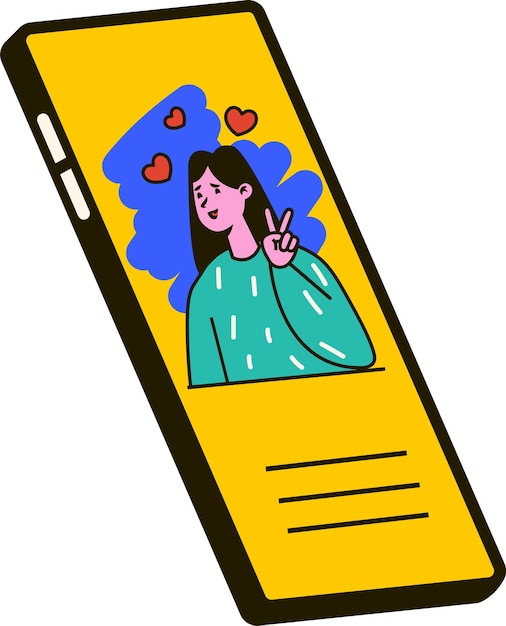 Pantalla de teléfono inteligente con chica
