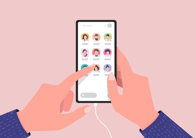Pantalla de teléfono inteligente con conversación de chat de audio