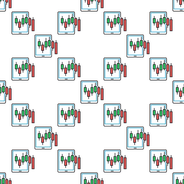 Pantalla de teléfono inteligente con patrón de vela gráfico vectorial de color patrón sin costuras