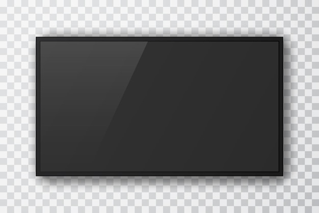 Vector pantalla de televisión realista. monitor led de tv 3d.